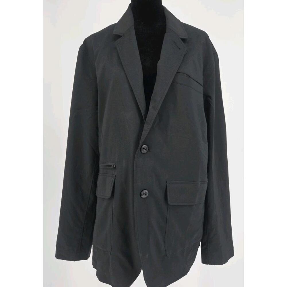 Eddie Bauer Blazer Jacket Mens Black 50 Nylon Blend T44 Voyager 2.0 Travex Coat